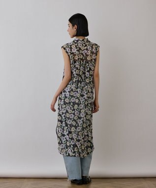 GRACE CONTINENTAL フラワーロングシャツ ブラック