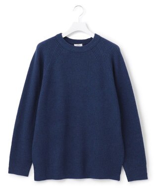 J.PRESS YORK STREET 【UNISEX】畦クループルオーバー ニット ダルブルー系