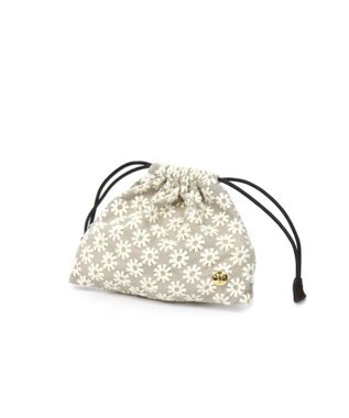 Regalo Felice 【花の刺繍 / セットで持っても可愛い】ポーチ小 / REGALO BE(ベージュ)