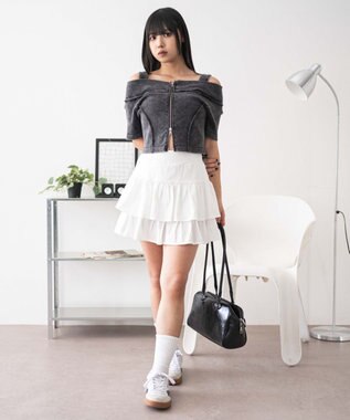 WEGO オフショルWジップトップス スミクロ