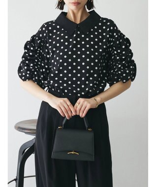 Green Parks AnriettMusee ギャザースリーブブラウス Dot