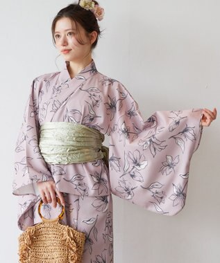 Feroux 【洗える・2WAY】 簡単着付け 浴衣 3点セット ピンク系4