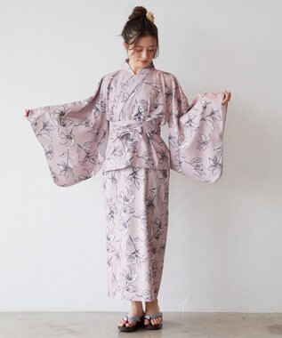 Feroux 【洗える・2WAY】 簡単着付け 浴衣 3点セット ピンク系4