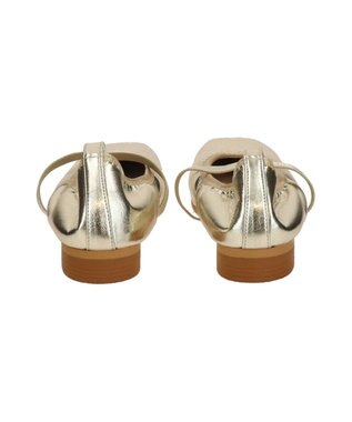 Bridget Birkin 【Bridget Birkin】エラスティックバンドスクエアバレエシューズ ゴールド