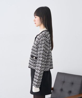 earth music&ecology ニットツイードジャケット Black