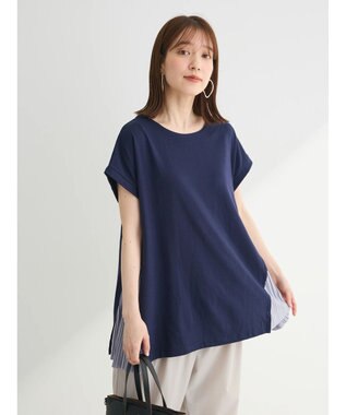 Green Parks 脇プリーツドッキングチュニック Navy