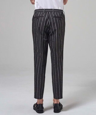 JOSEPH HOMME 【新素材】ドットエアーリバーシブル ドロスト付タック入りテーパードパンツ / PEGG TUCK ブラック系1