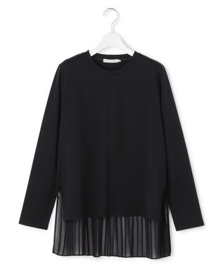 ICB L シフォンプリーツコンビ カットソー ブラック