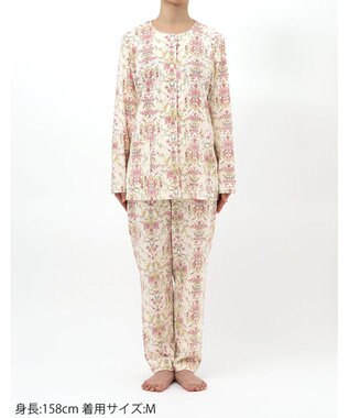 WACOAL パジャマ 長袖 長ズボン 綿100%(本体) ミントン レディース NDX541 /ワコール アイボリー