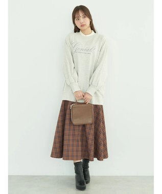 earth music&ecology 裏毛ロゴチュニック Oatmeal