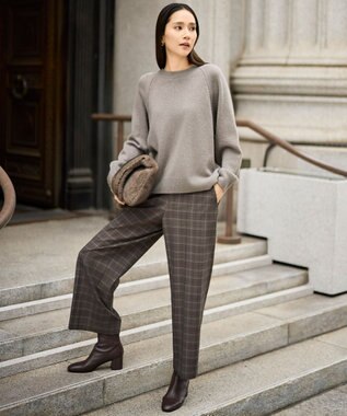 自由区 S 【カタログ掲載】ウールカシミヤブレンドスパンコールラグランスリーブ ニット モカ