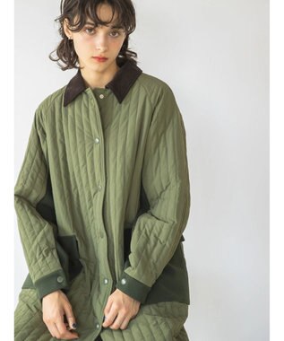 AMERICAN HOLIC キルポカ異素材Ｍｉｘロングコート Khaki