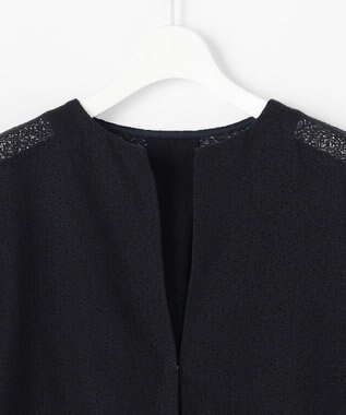 自由区 テクスチャージャージーレーシー カーディガン ネイビー