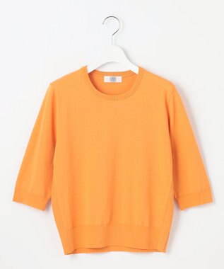 J.PRESS LADIES 【洗える】BASIC HT COTTON クールネック プルオーバー オレンジ系