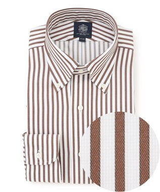 J.PRESS MEN 【PREMIUM PLEATS / 形態安定】スーピマコットンパナマストライプ シャツ / B.D.