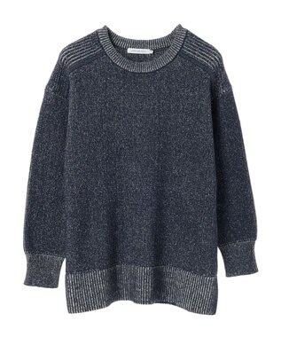 AMERICAN HOLIC クルーネック編み違いニットチュニック Navy