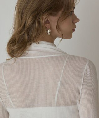GRACE CONTINENTAL シアーリブニットトップ キナリ
