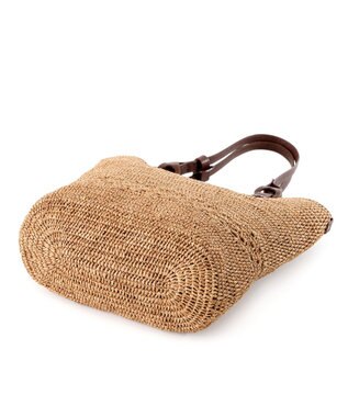 IBIZA ラフィア　セミショルダーバッグ 濃茶