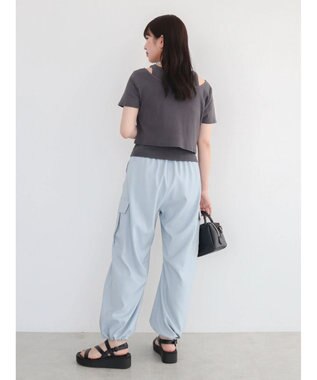 Green Parks ・swing by SET2点カーディガン&タンク Charcoal Gray