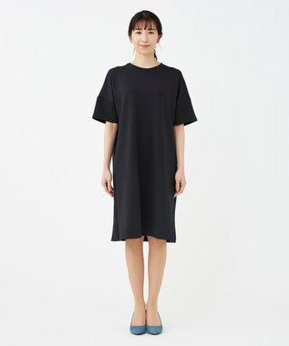 KASHIYAMA 【抗菌繊維】スタイリッシュジャージー オーバーサイズドレス ブラック