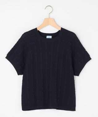 組曲 L 【先行予約・WEB限定】バックリボンケーブル ニット ネイビー系