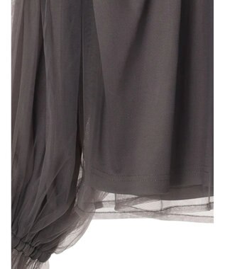 Green Parks ・ＥＬＥＮＣＡＲＥ　ＤＵＥ　チュールハイネックブラウス Charcoal Gray