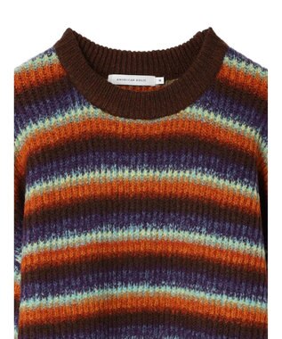 AMERICAN HOLIC グラデーションボーダーニットプルオーバー Terracotta