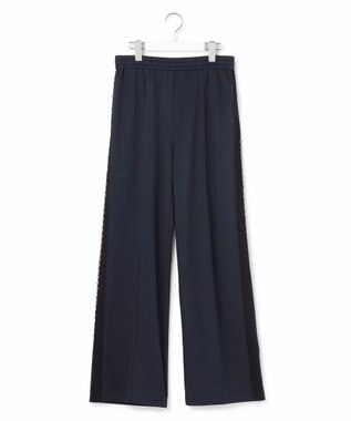 ICB L 【先行予約】コンパクトトラックジャージー セミワイドストレートパンツ ネイビー×ブラックレース