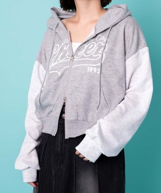 WEGO チアロゴWジップパーカー グレー