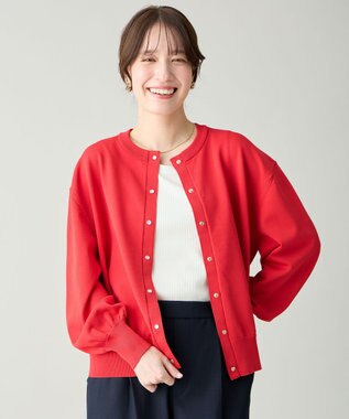 ANY L スプリングカラーニットカーディガン レッド