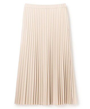 UNFILO 【野呂佳代さん着用】フェイクレザー プリーツスカート グレージュ