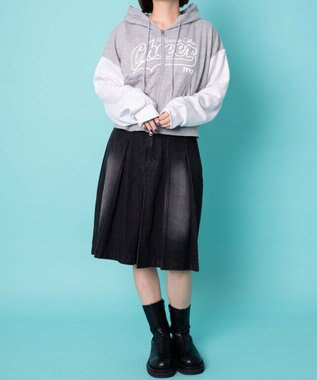 WEGO チアロゴWジップパーカー グレー