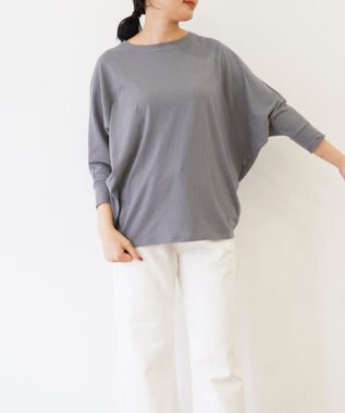TOQUE 〈大草直子さんアドバイザー〉 【天然素材】タンギスコットン天竺ドルマンTシャツ チャコールグレー