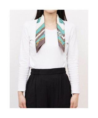 UNBILLION カカトゥ kakatoo / マリンガーランド柄シルクスカーフ ブラウン