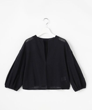 自由区 テクスチャージャージーレーシー カーディガン ネイビー