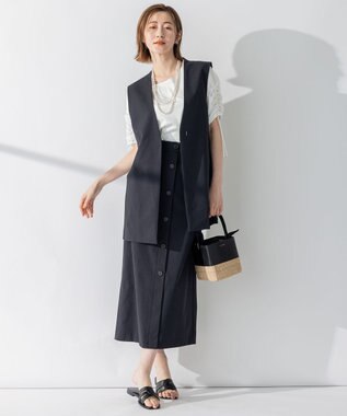 23区 L 【洗える】タックディテールプルオーバー ギャザー カットソー ホワイト系