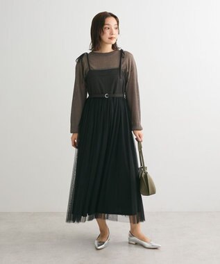 Green Parks ・ＥＬＥＮＣＡＲＥ　ＤＵＥ　チュールドッキングワンピ Black