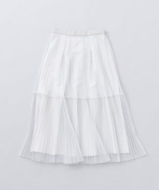 組曲 L ラメチュールプリーツ スカート シルバー系