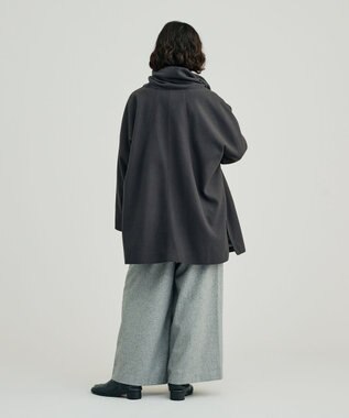 J.PRESS YORK STREET 【WOMEN】NEEDLE JERSEY マフラー付コート グレー系