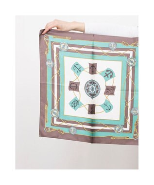 UNBILLION カカトゥ kakatoo / マリンガーランド柄シルクスカーフ ブラウン