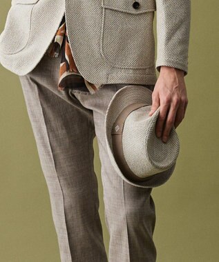 JOSEPH ABBOUD 【尾州産素材・和紙糸使用・洗える】和紙MIXラッセル ハット ベージュ系