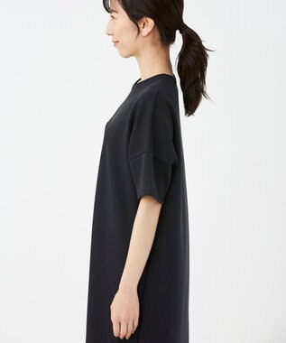 KASHIYAMA 【抗菌繊維】スタイリッシュジャージー オーバーサイズドレス ブラック
