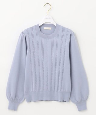 ANY SIS 【洗える】ミニケーブルカラー ニット アイスブルー
