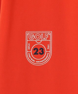 23区GOLF 【WOMEN】新色追加！【吸水速乾/UVカット】フレンチスリーブロゴモックネック オレンジ系