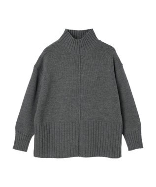 Green Parks 洗える　バックスリットニットプルオーバー Charcoal Gray