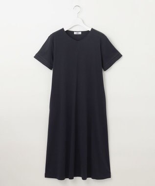 J.PRESS LADIES L 【WEB限定カラーあり・洗える・接触冷感】コットンスムース ワンピース ネイビー系