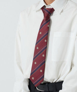WEGO 【SCHOOLITEM】メンズエンブレム柄スクールネクタイ レッド