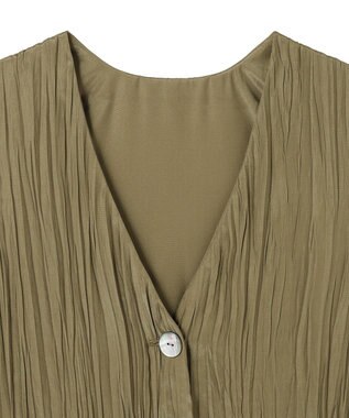 uncrave マシーンプリーツ ジレ カーキベージュ