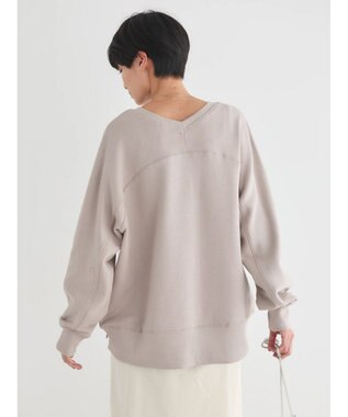 AMERICAN HOLIC バックＶラグランスウェット Gray Beige