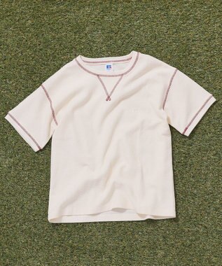 AMERICAN HOLIC 【RUSSELL】ワッフルガゼットTシャツ Ivory